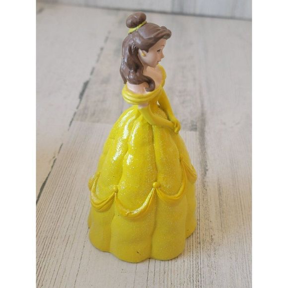Princess Belle Beauty Beast yellow glitter formal dress Disney toy figure - Picture 5 of 5